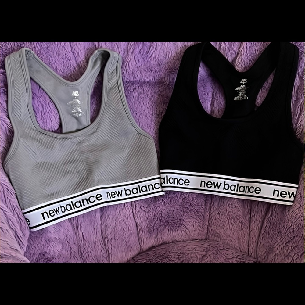 Women’s New Balance Gray, Black Sports Bras Size Small (Good Condition)
